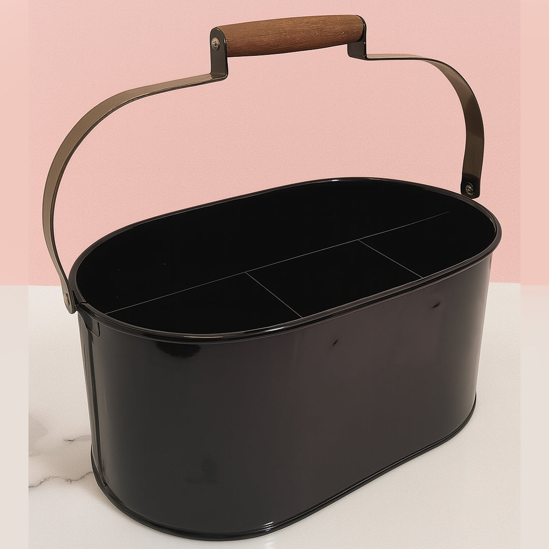 4 Bölmeli Siyah Organizer Sepet Homerest