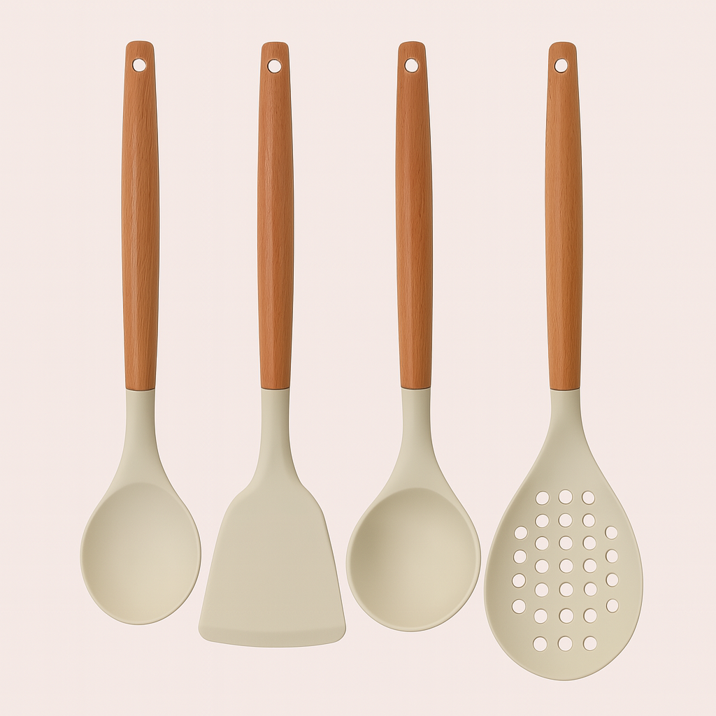4'lü Bambu Saplı Silikon Set Homerest