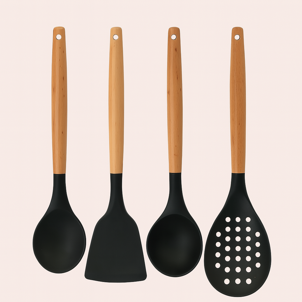 4'lü Bambu Saplı Silikon Set Homerest