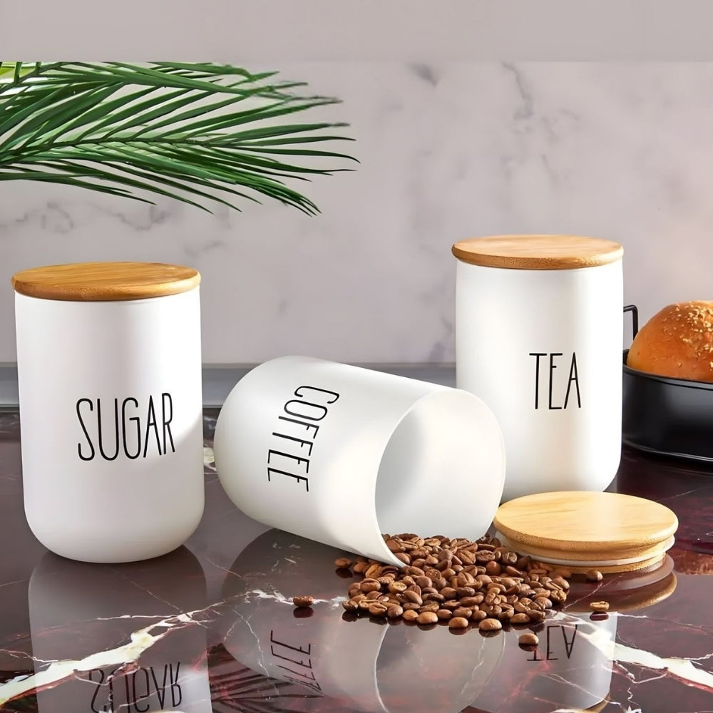 3'lü Bambu Kapaklı Cam Kavanoz Homerest