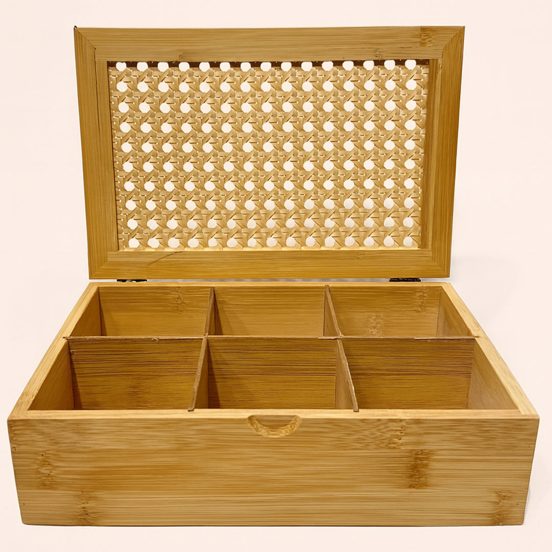 Bölmeli Bambu Organizer Kutu Homerest