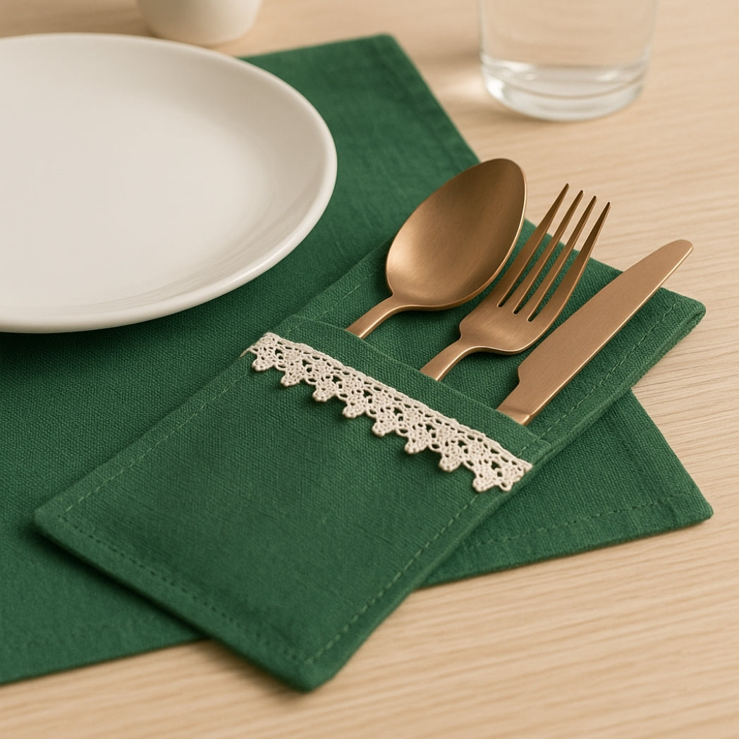 Dantelli Yeşil Kaşıklık Homerest