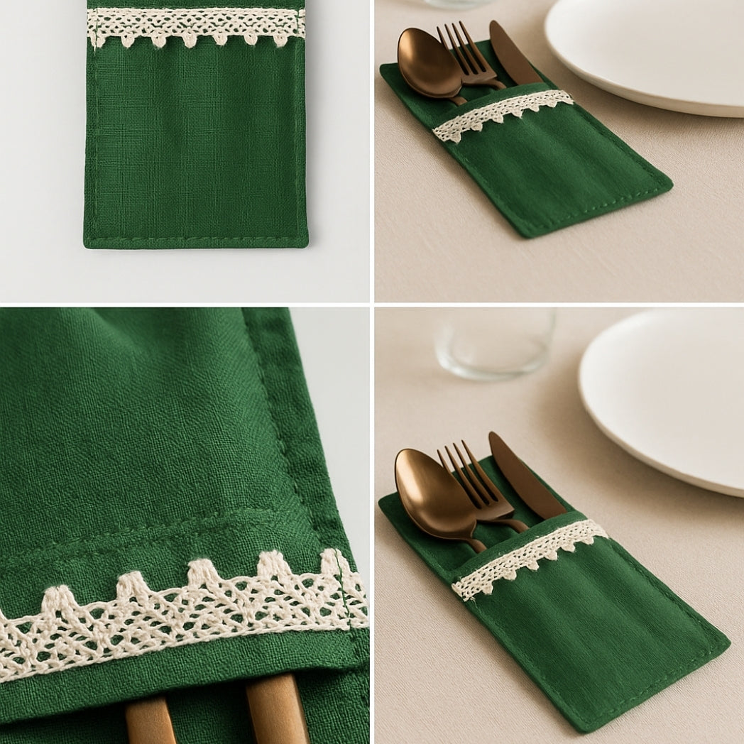 Dantelli Yeşil Kaşıklık Homerest