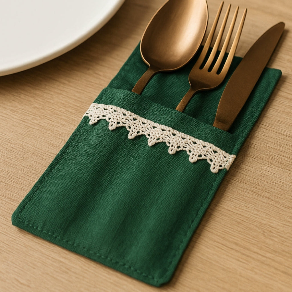 Dantelli Yeşil Kaşıklık Homerest