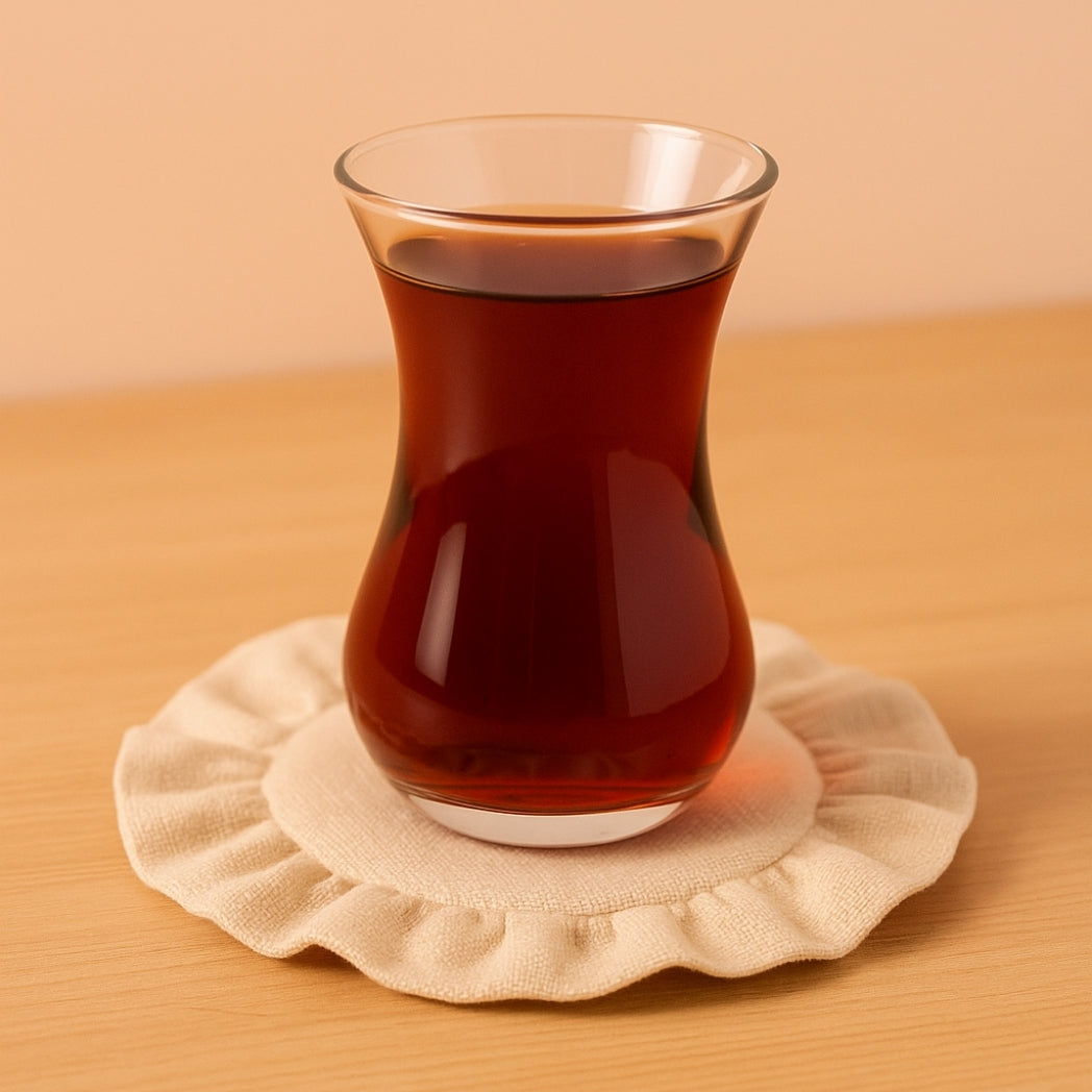 Ekru Fırfırlı Bardak Altlığı