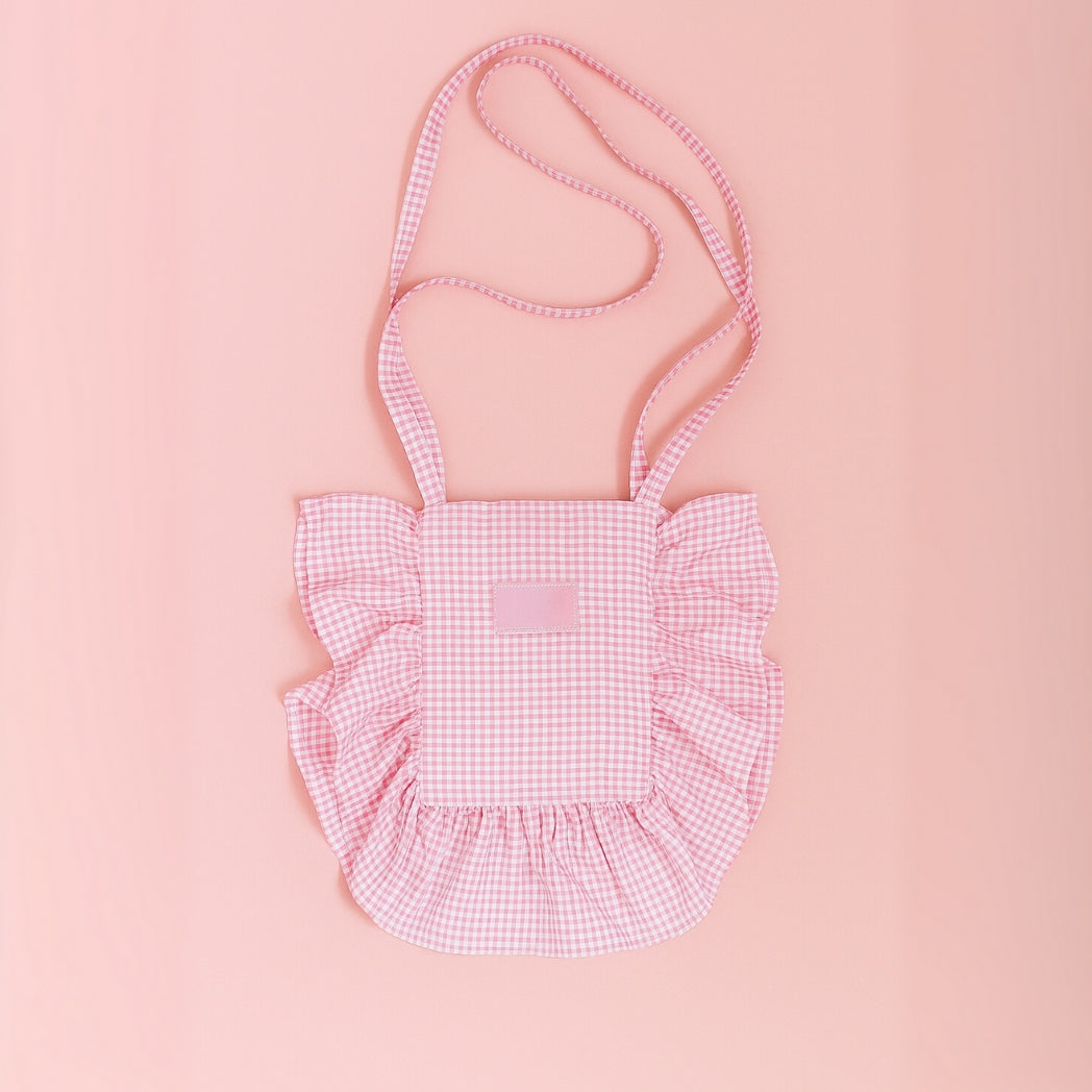 Fırfırlı Pötikare Pembe Küçük Çapraz Çanta Homerest