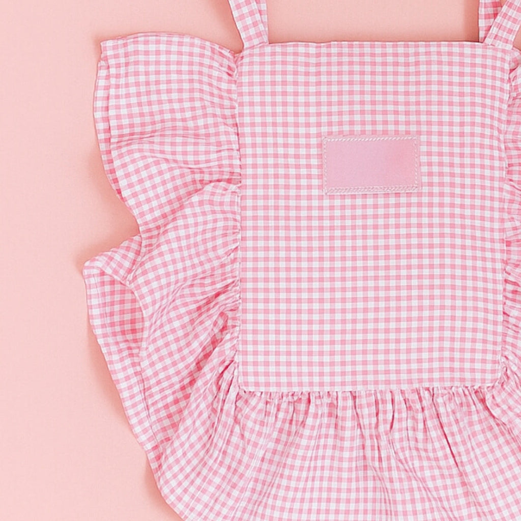 Fırfırlı Pötikare Pembe Küçük Çapraz Çanta Homerest