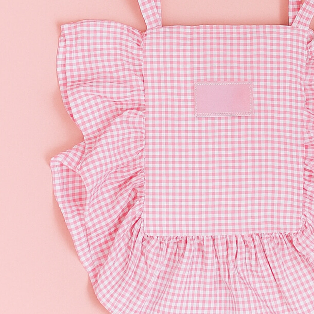 Fırfırlı Pötikare Pembe Küçük Çapraz Çanta Homerest