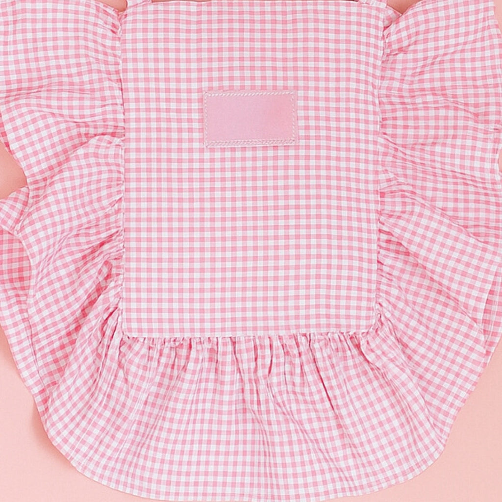 Fırfırlı Pötikare Pembe Küçük Çapraz Çanta Homerest