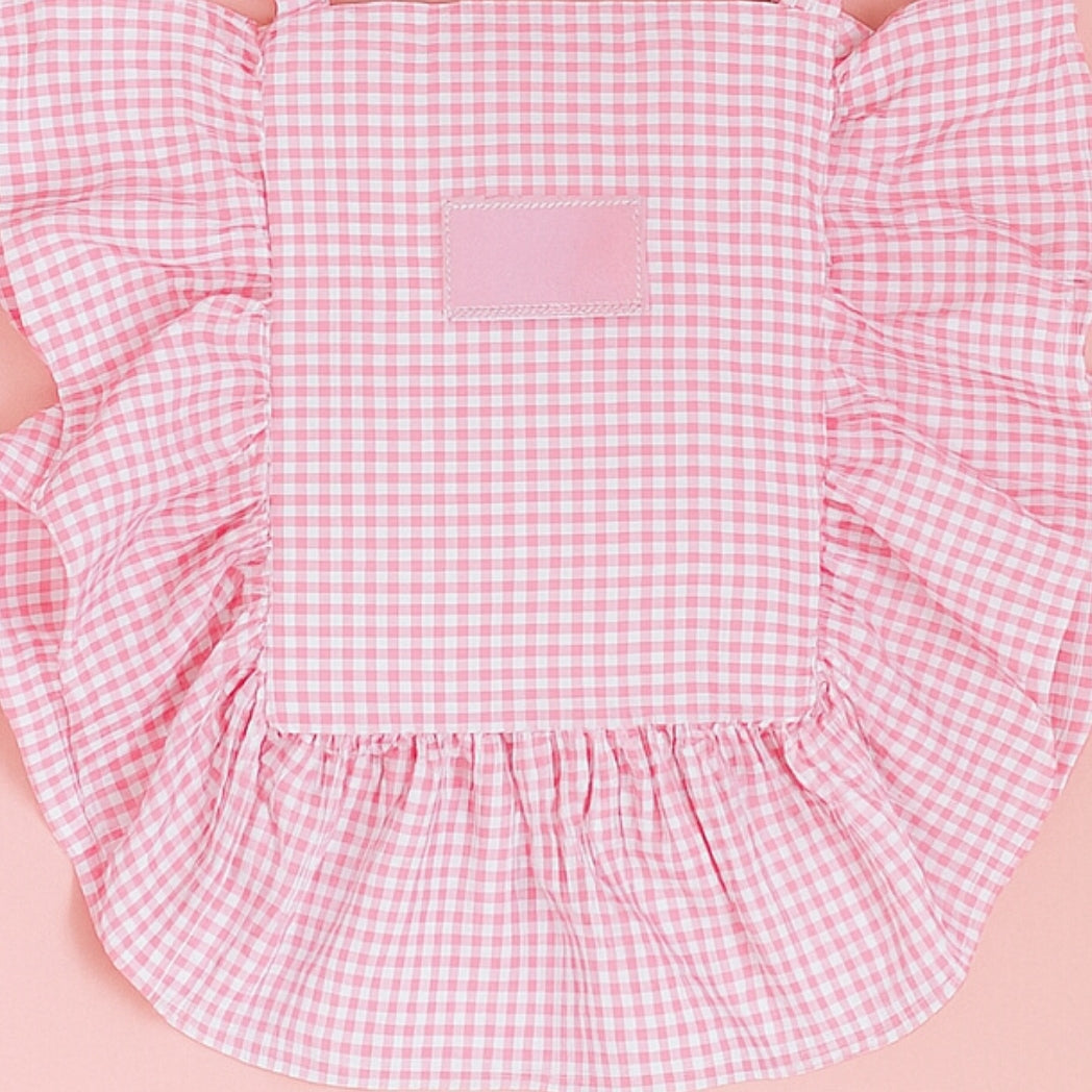 Fırfırlı Pötikare Pembe Küçük Çapraz Çanta Homerest