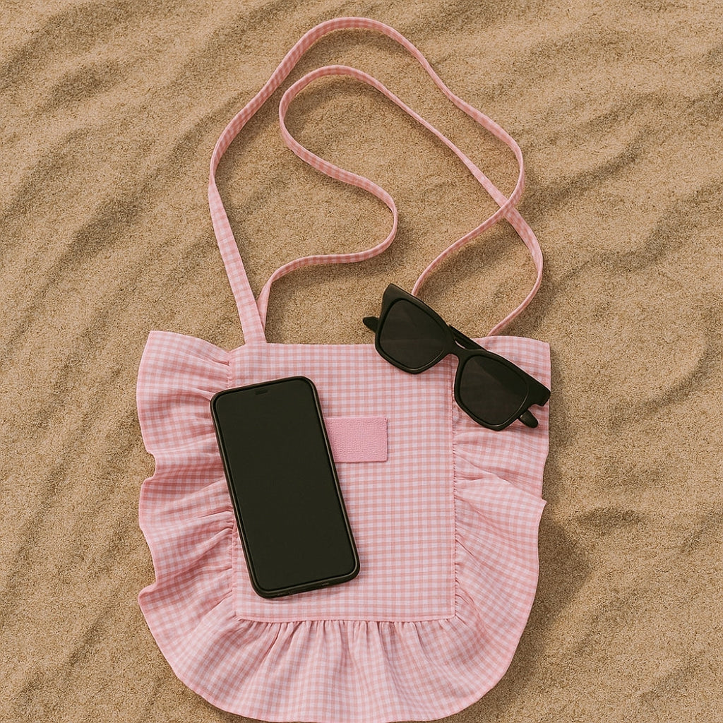 Fırfırlı Pötikare Pembe Küçük Çapraz Çanta Homerest