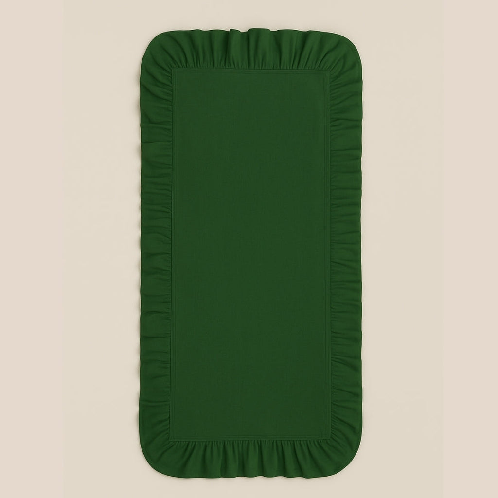 Fırfırlı Yeşil Dikdörtgen Runner Homerest