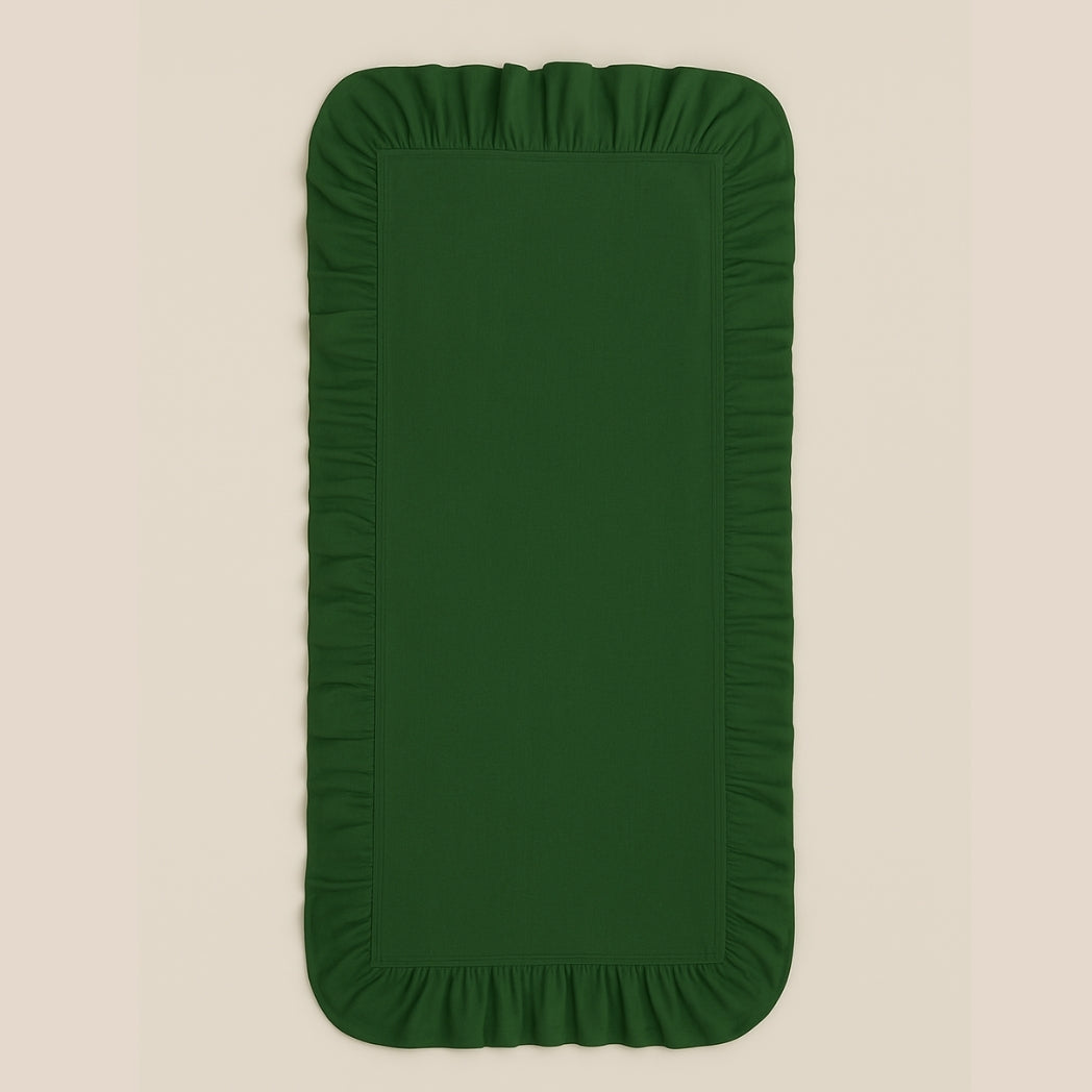Fırfırlı Yeşil Dikdörtgen Runner Homerest