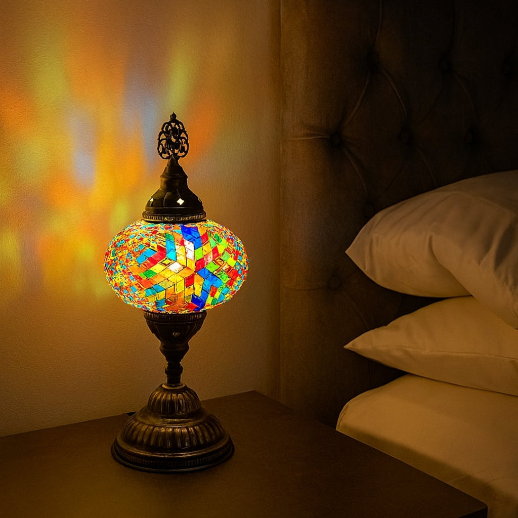 Karışık Renk Mozaik Masa Lambası Homerest