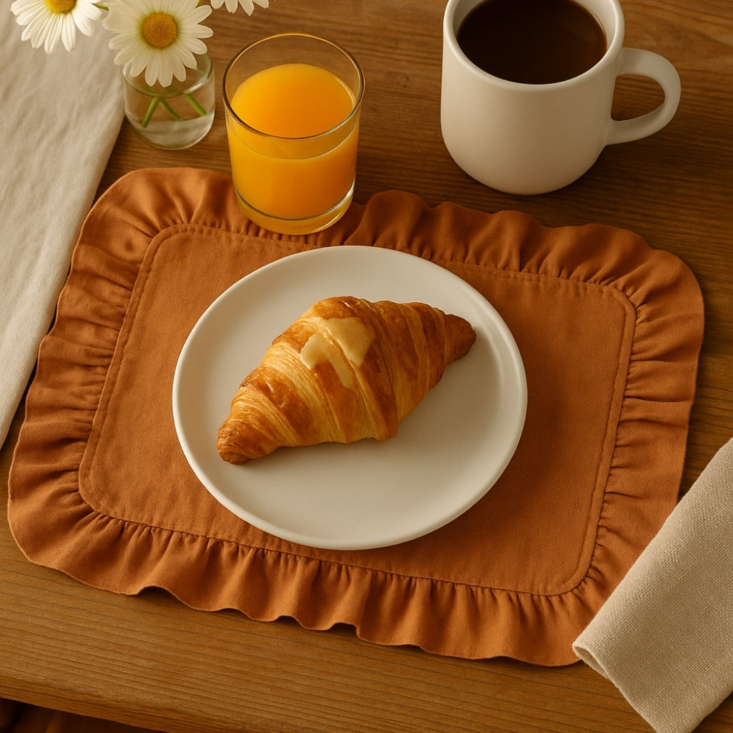 Kiremit Fırfırlı Dikdörtgen Amerikan Servis Homerest