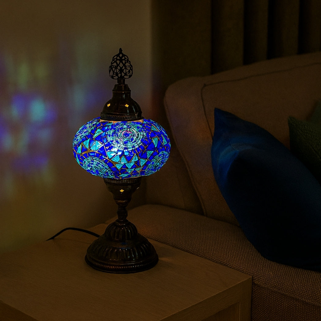 Mavi Mozaik Masa Lambası Homerest
