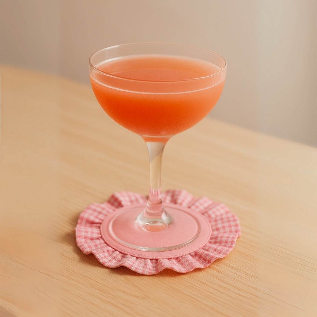 Pembe Fırfırlı Bardak Altlığı