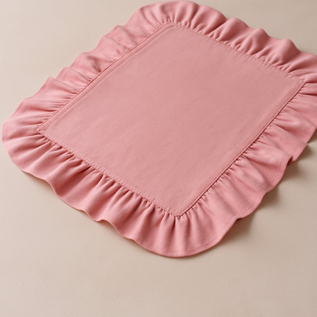 Pembe Fırfırlı Dikdörtgen Amerikan Servis Homerest