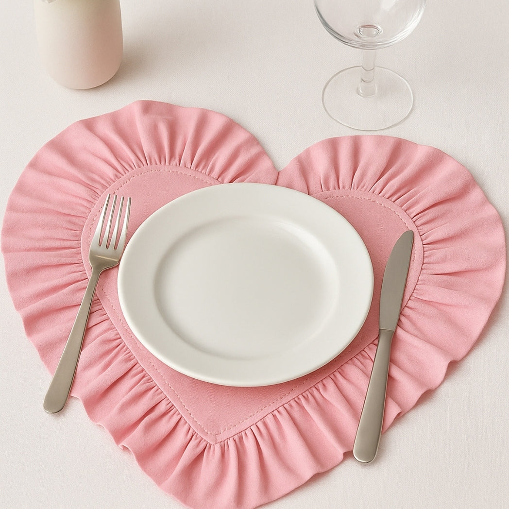 Pembe Fırfırlı Kalp Amerikan Servis Homerest