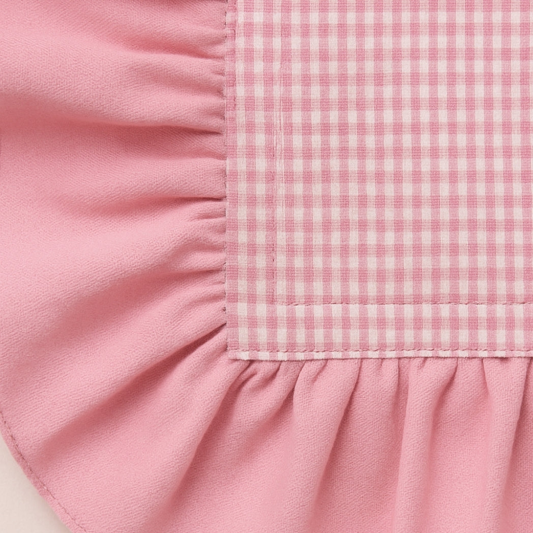 Pembe Fırfırlı Pötikare Dikdörtgen Amerikan Servis Homerest