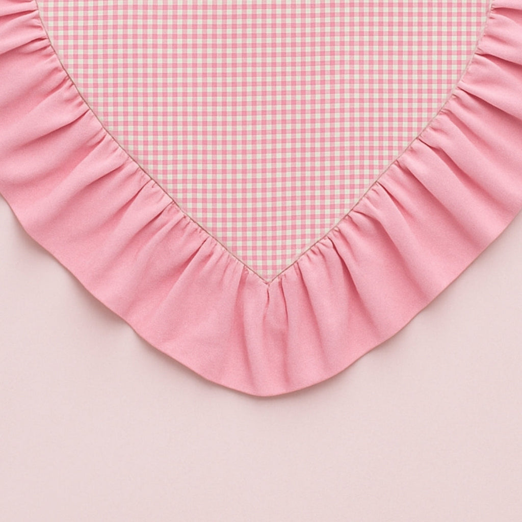 Pembe Fırfırlı Pötikare Kalp Amerikan Servis Homerest