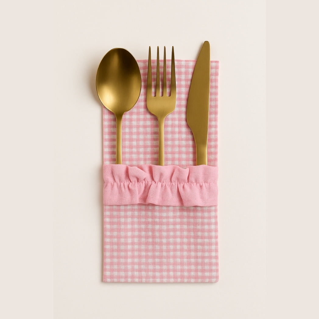 Pembe Fırfırlı Pötikare Kaşıklık Homerest