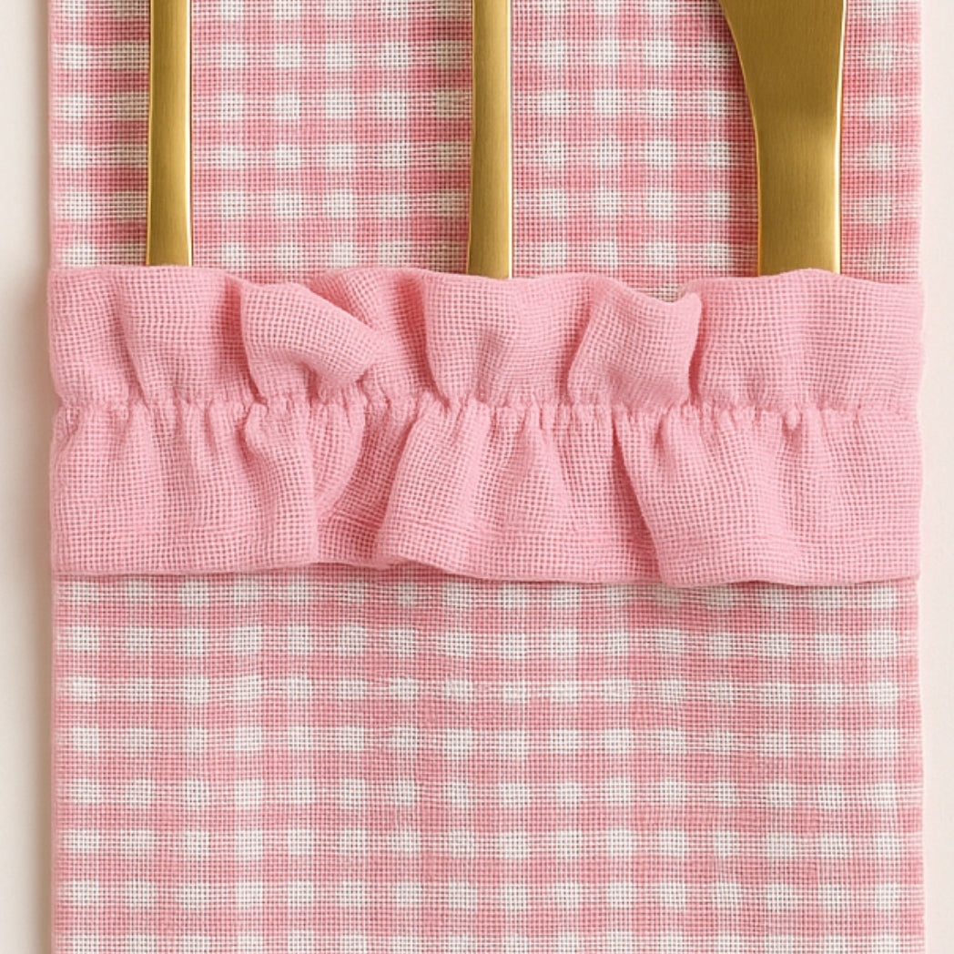 Pembe Fırfırlı Pötikare Kaşıklık Homerest