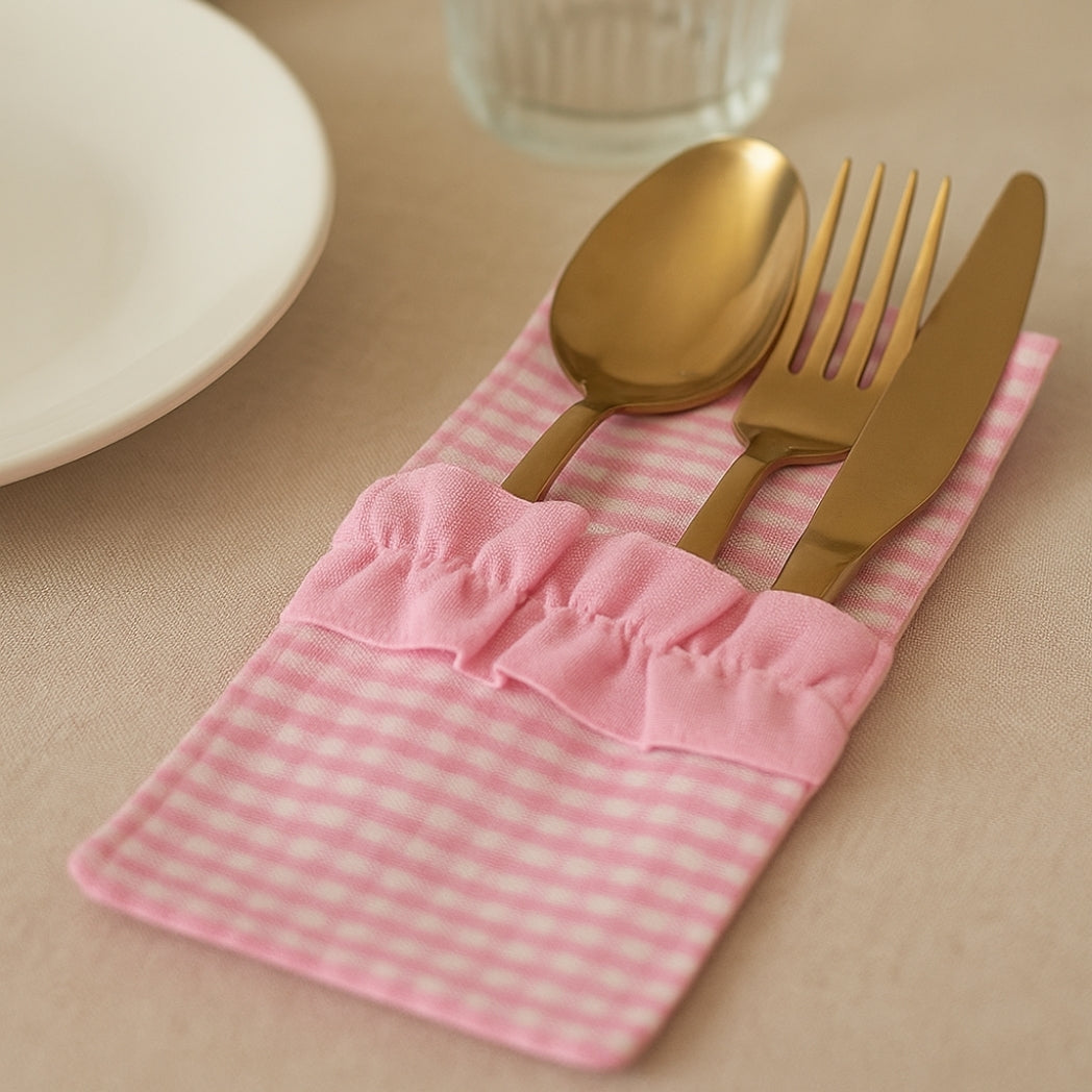 Pembe Fırfırlı Pötikare Kaşıklık Homerest