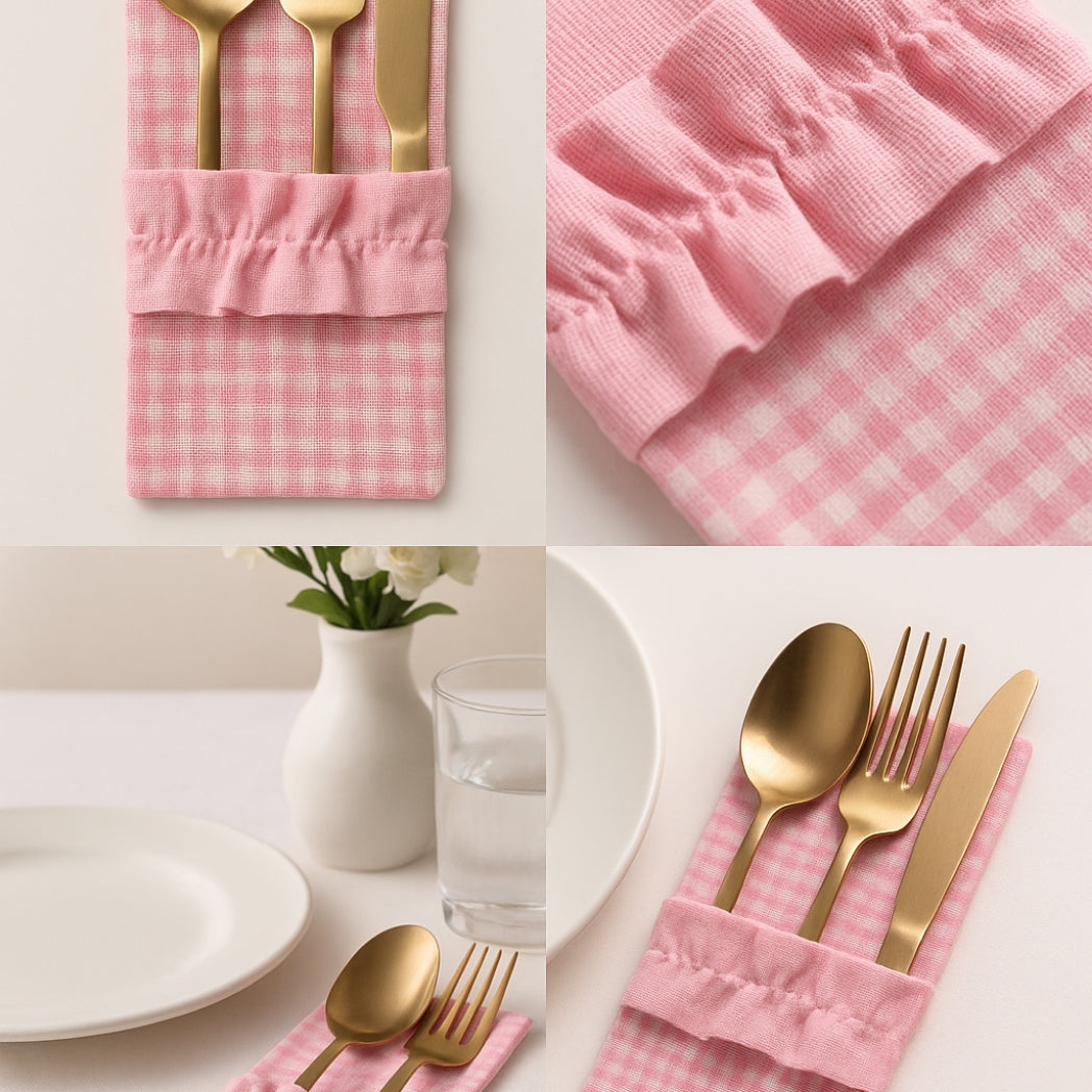 Pembe Fırfırlı Pötikare Kaşıklık Homerest