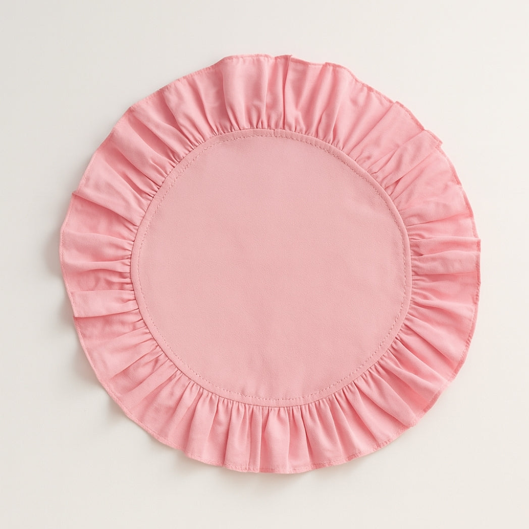 Pembe Fırfırlı Yuvarlak Amerikan Servis Homerest