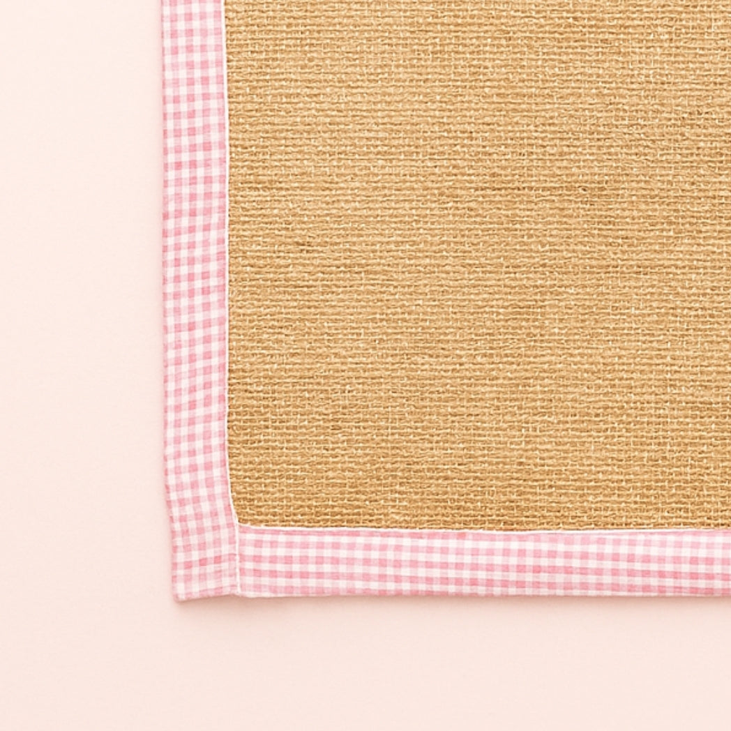 Pembe Kenar Jüt Dikdörtgen Amerikan Servis Homerest