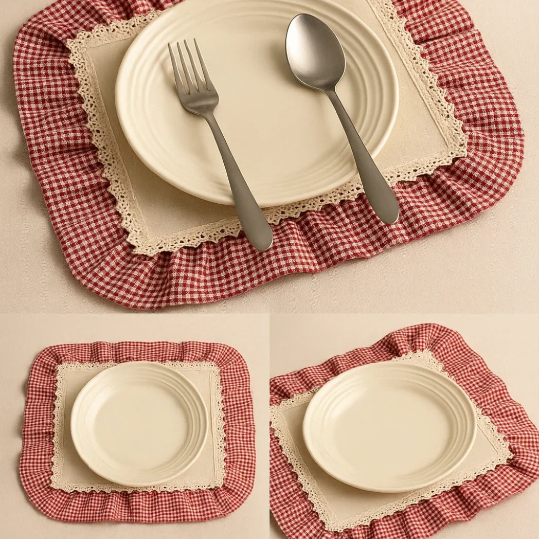Pötikare Dantelli Dikdörtgen Amerikan Servis Homerest