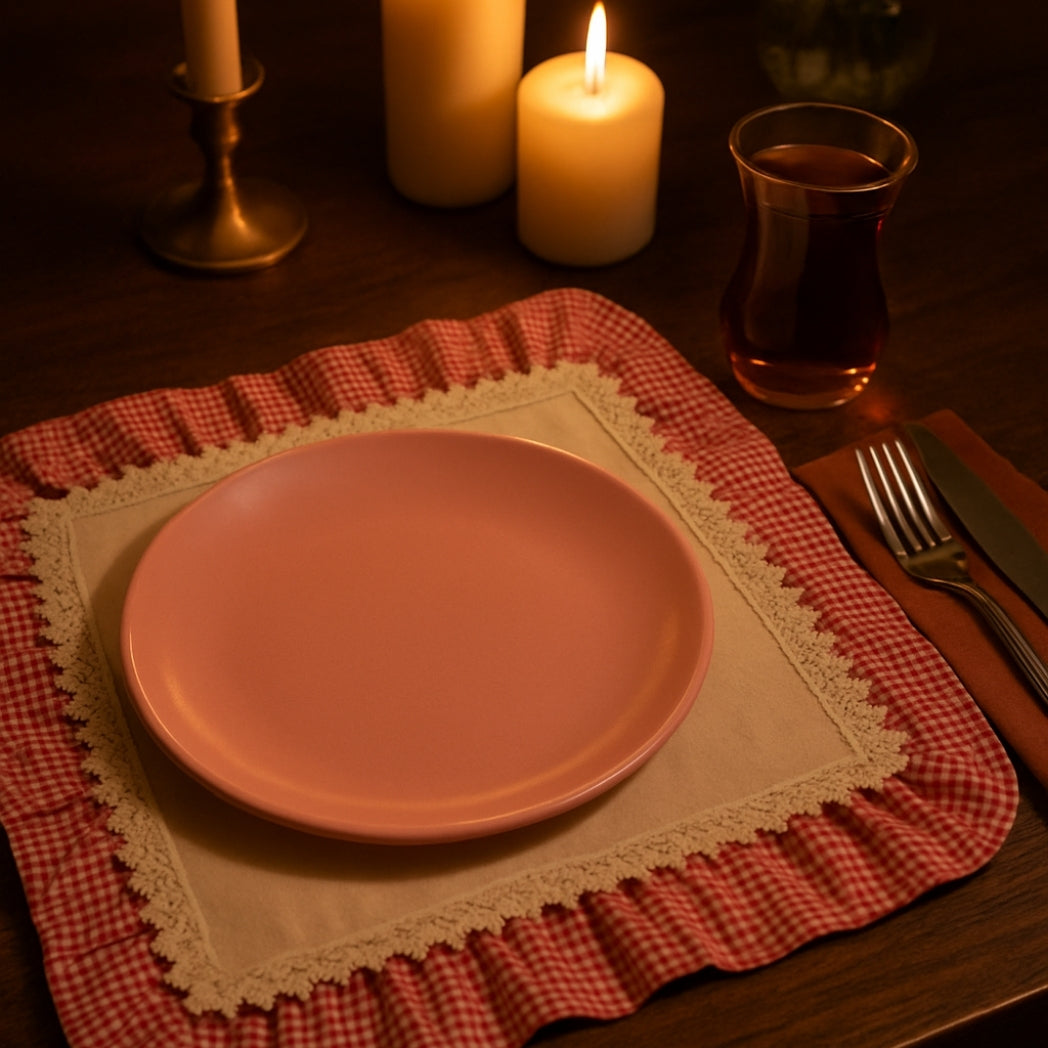 Pötikare Dantelli Dikdörtgen Amerikan Servis Homerest