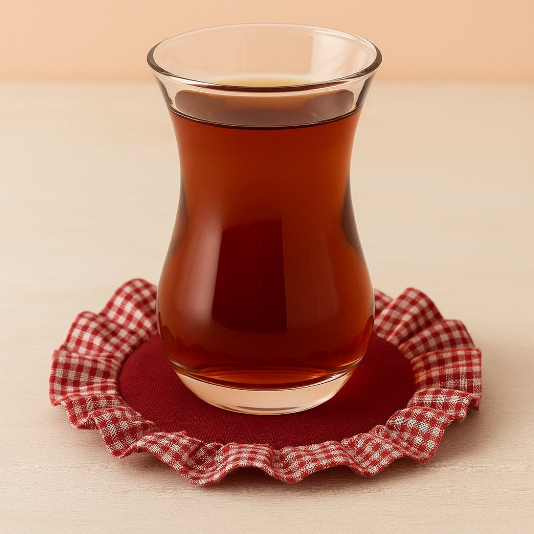 Pötikare Fırfırlı Kırmızı Bardak Altlığı