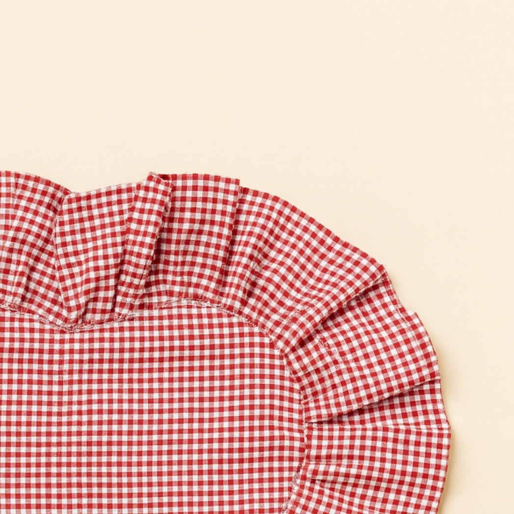 Kırmızı Pötikare Kaşıklıklı Kalp Amerikan Servis Homerest