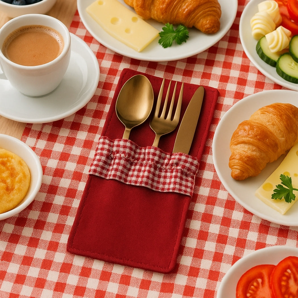 Pötikare Fırfırlı Kırmızı Kaşıklık Homerest
