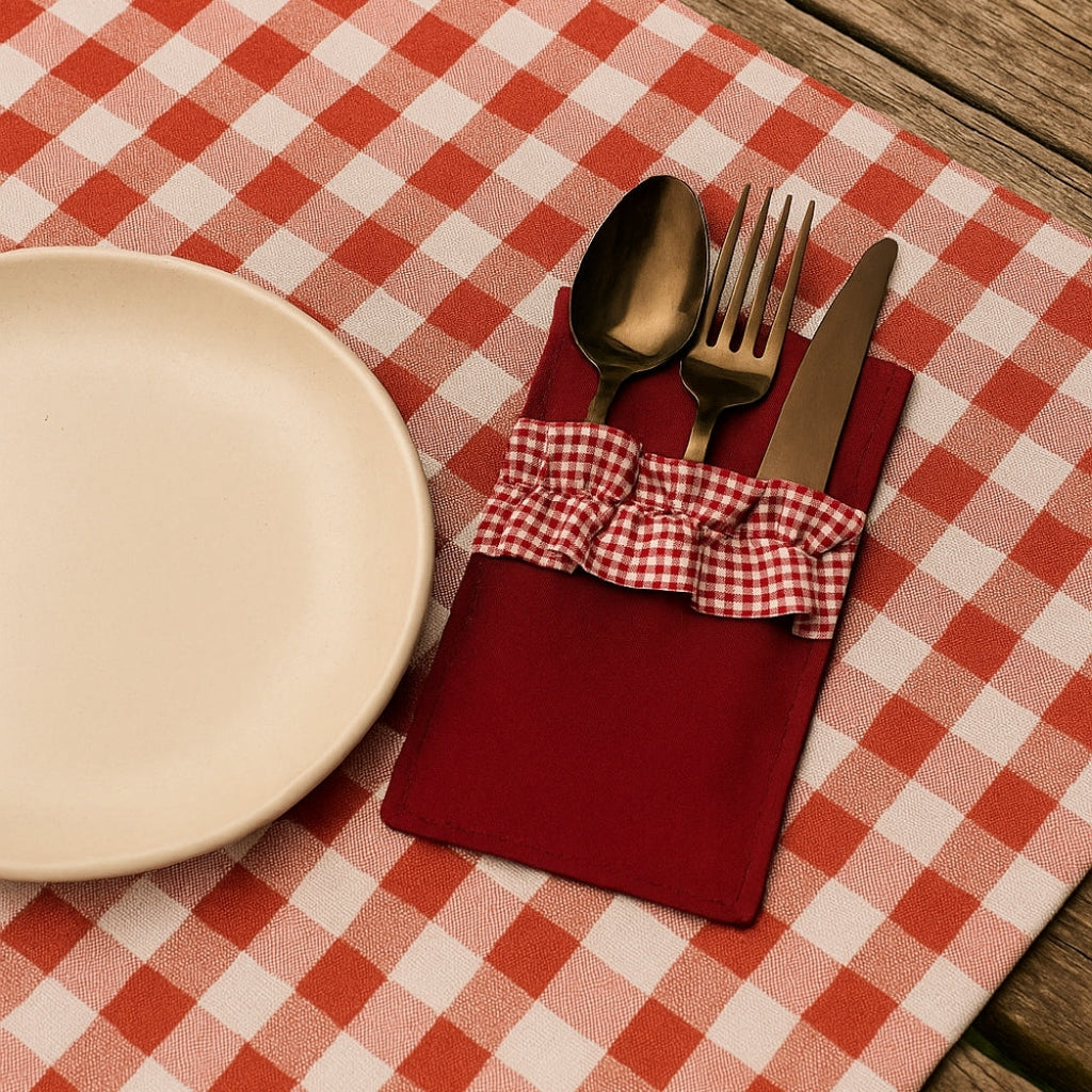 Pötikare Fırfırlı Kırmızı Kaşıklık Homerest