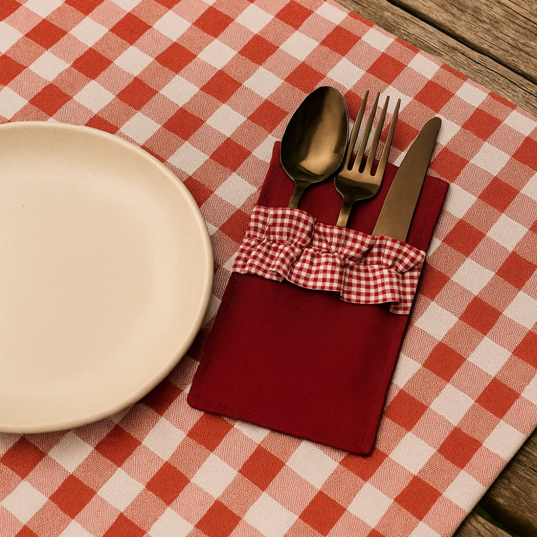 Pötikare Fırfırlı Kırmızı Kaşıklık Homerest