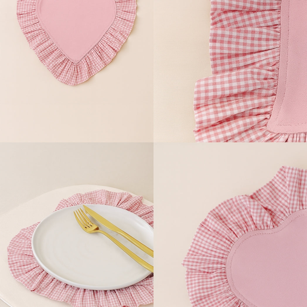 Pötikare Fırfırlı Pembe Kalp Amerikan Servis Homerest