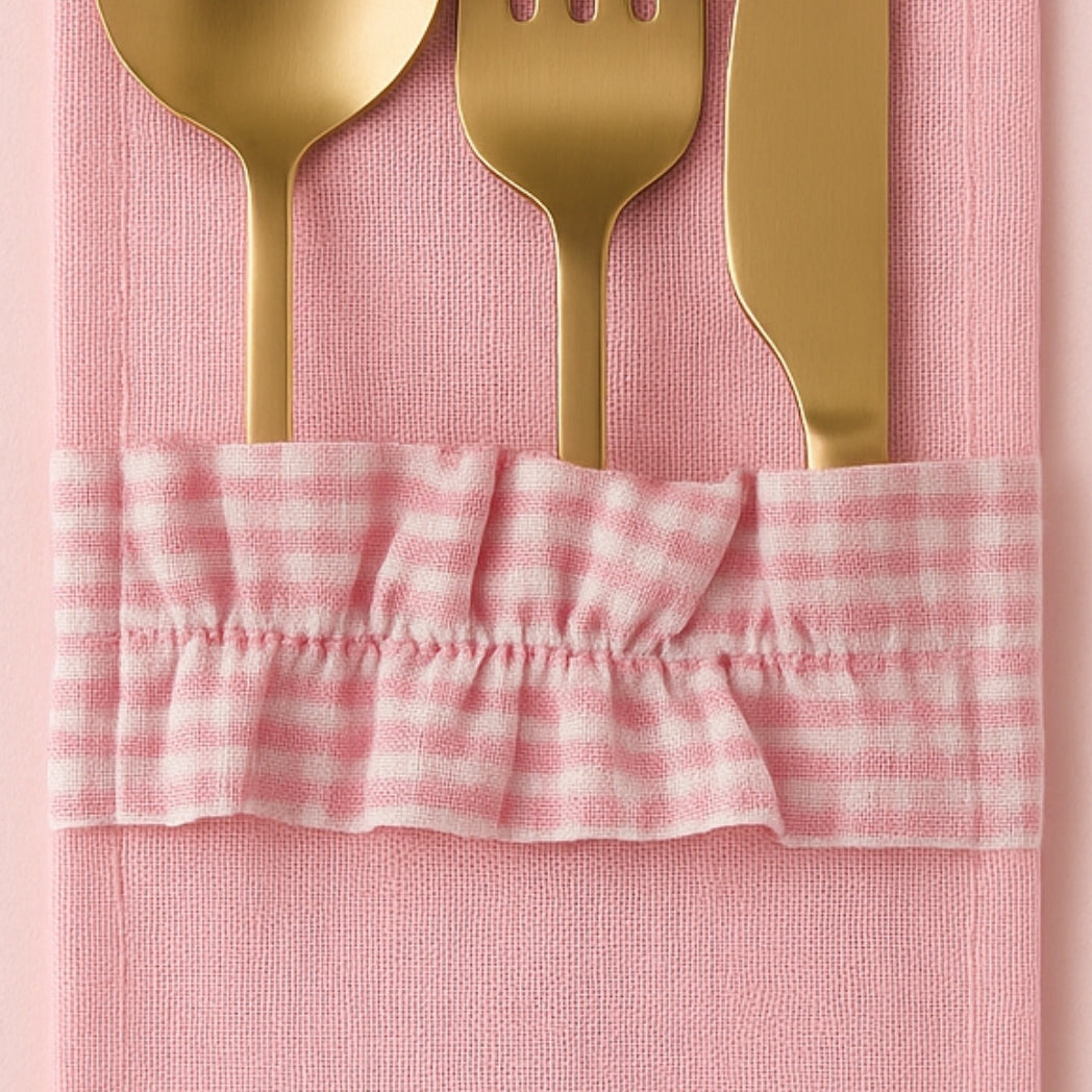 Pötikare Fırfırlı Pembe Kaşıklık Homerest