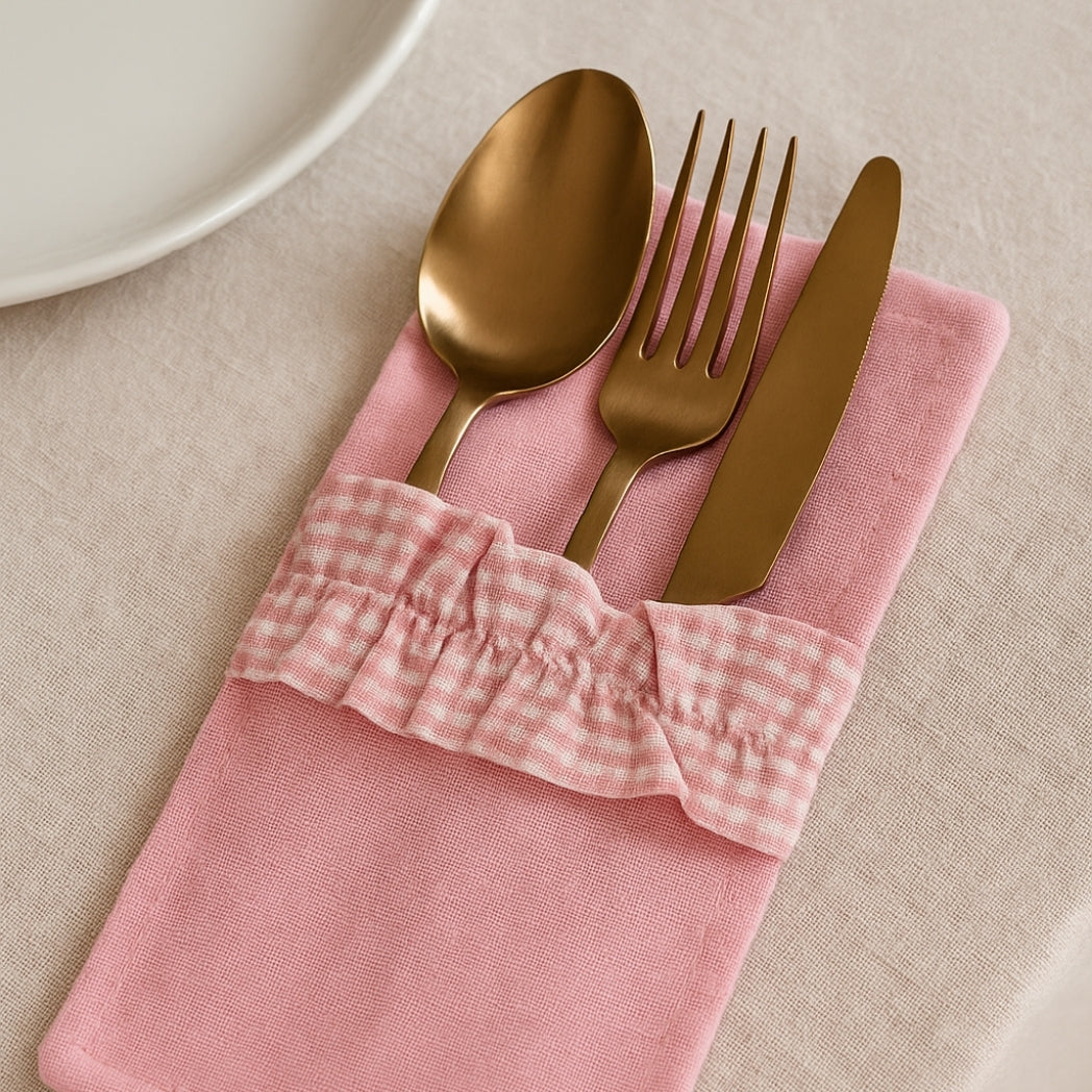 Pötikare Fırfırlı Pembe Kaşıklık Homerest