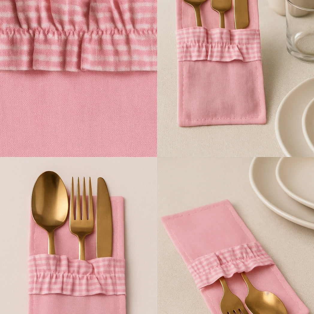 Pötikare Fırfırlı Pembe Kaşıklık Homerest