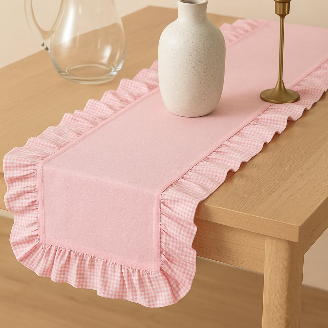 Pötikare Fırfırlı Pembe Runner