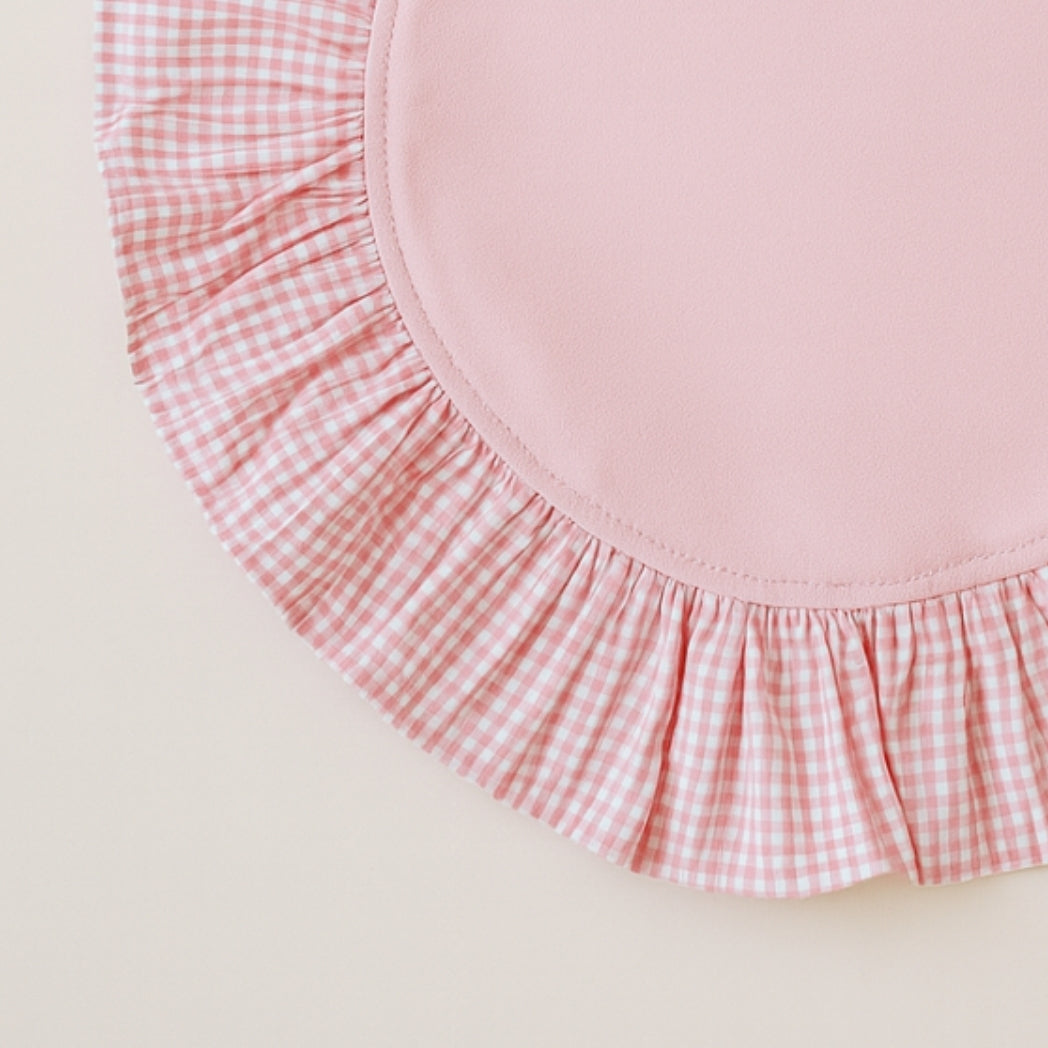 Pötikare Fırfırlı Pembe Yuvarlak Amerikan Servis Homerest