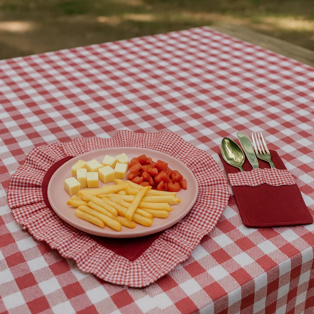 Pötikare Kaşıklıklı Kırmızı Kalp Amerikan Servis Seti Homerest