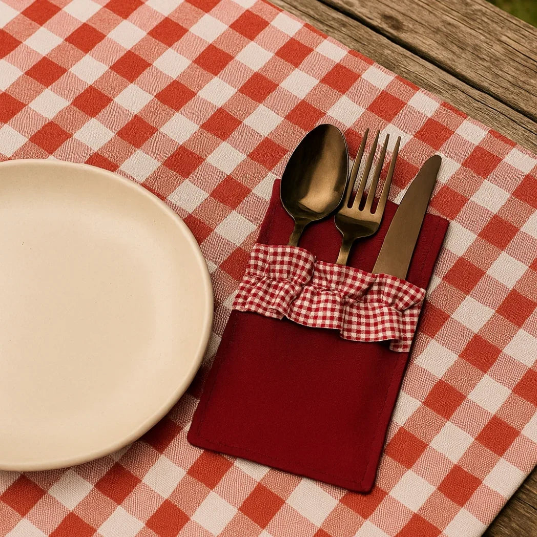 Kırmızı Kaşıklıklı Pötikare Kalp Amerikan Servis Homerest