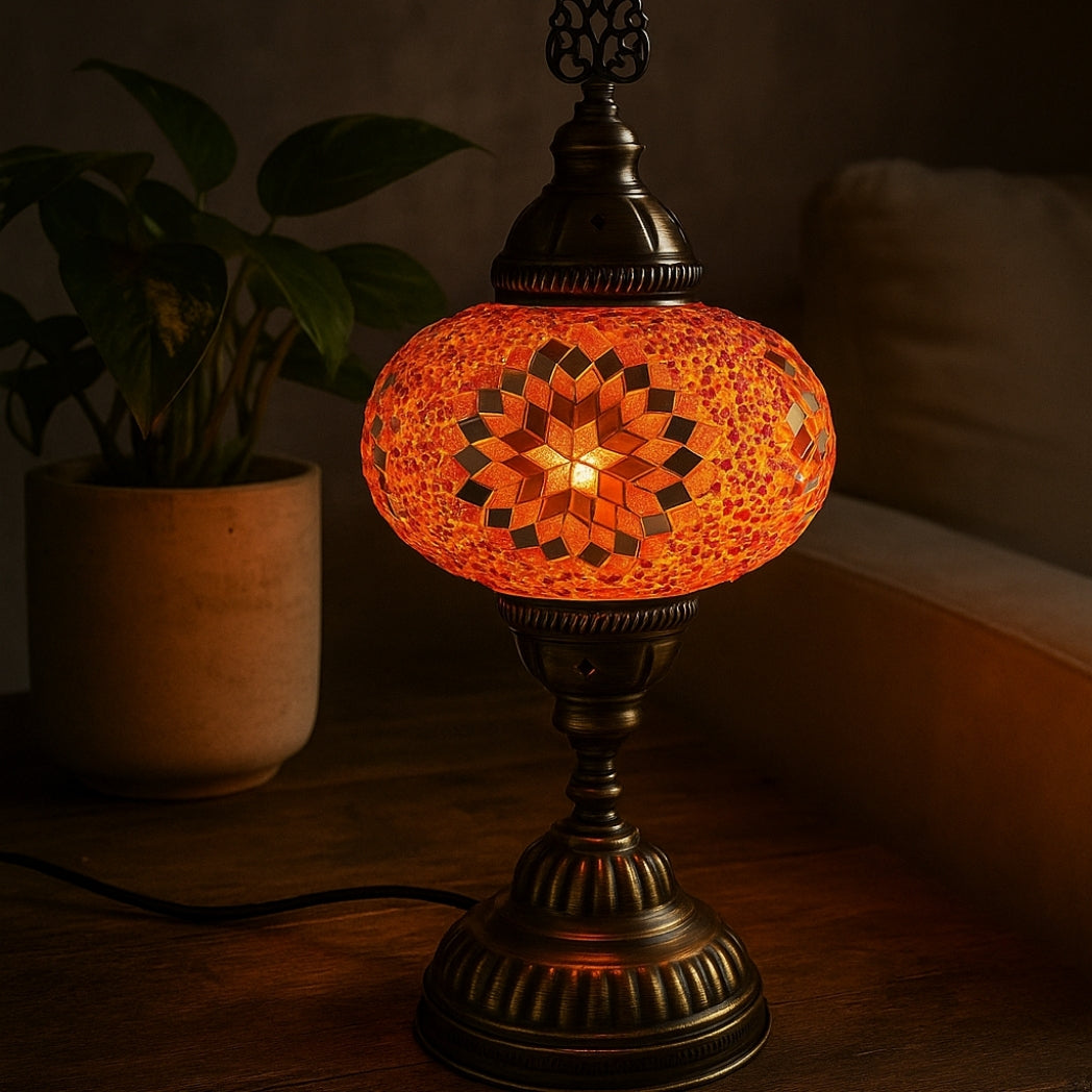 Turuncu Mozaik Masa Lambası Homerest