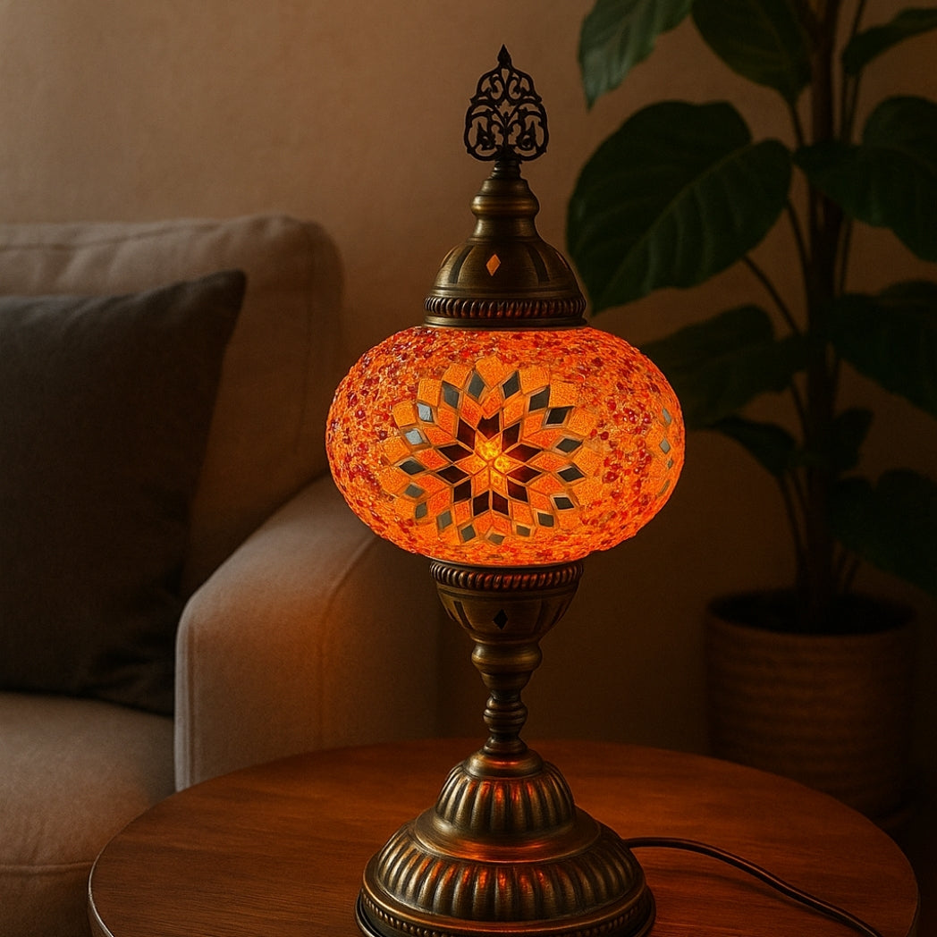 Turuncu Mozaik Masa Lambası Homerest